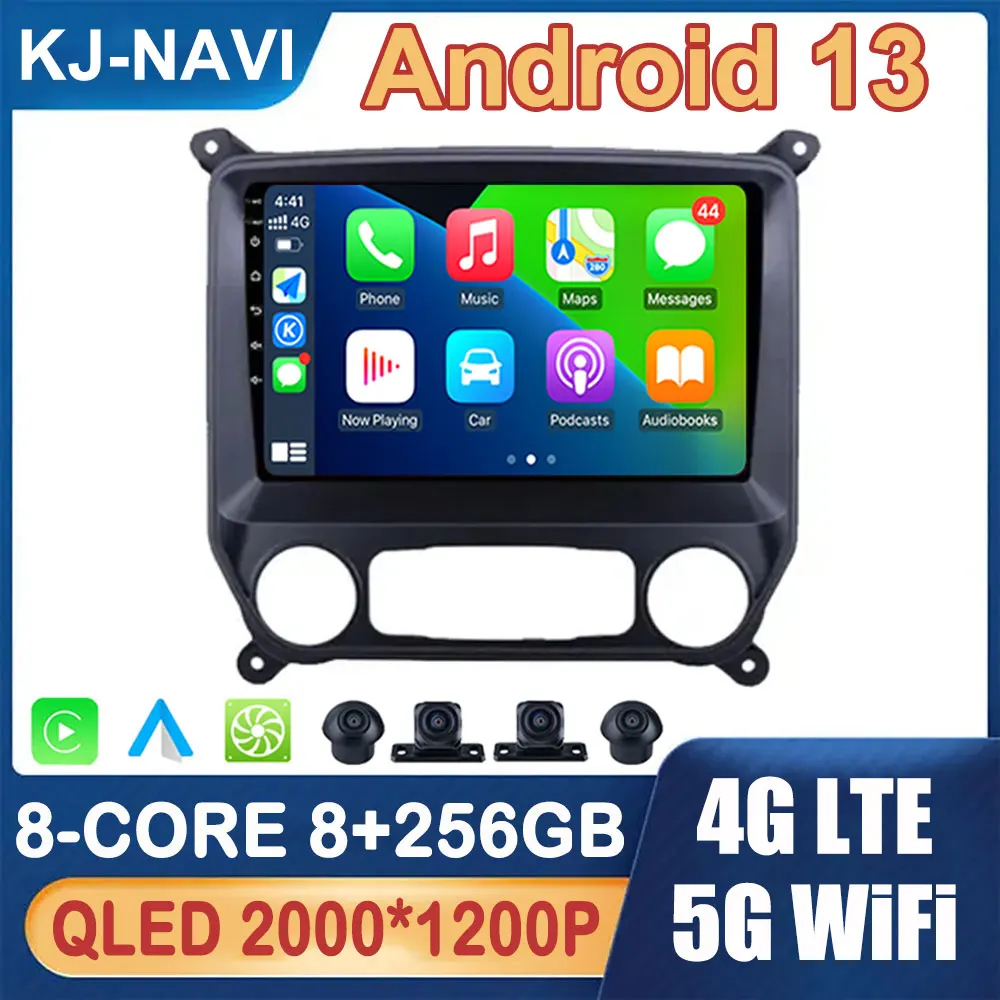 

10,1 "Android 13 GPS автомобильный радиоприемник для Chevrolet Колорадо 2014-2018 для Silverado GMC Sierra VIA Vtrux Truck 2014-2018 навигация