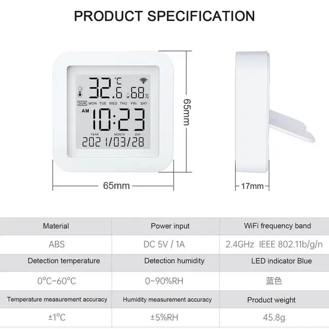 Szobás Hőmérő Vezeték Nélküli Intelligens Riasztással Mini Lcd Digitális Kijelző Páratartalom Monitor Adattárolással A Hálószobához - Image 6
