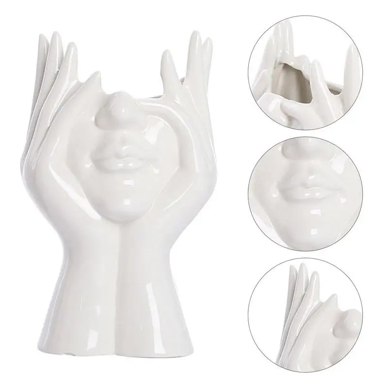 

Керамическая статуя, ваза с цветами и лицом, женское тело в скандинавском стиле, полугоршок, бюст в форме головы, подарок на день рождения, украшение для дома и офиса