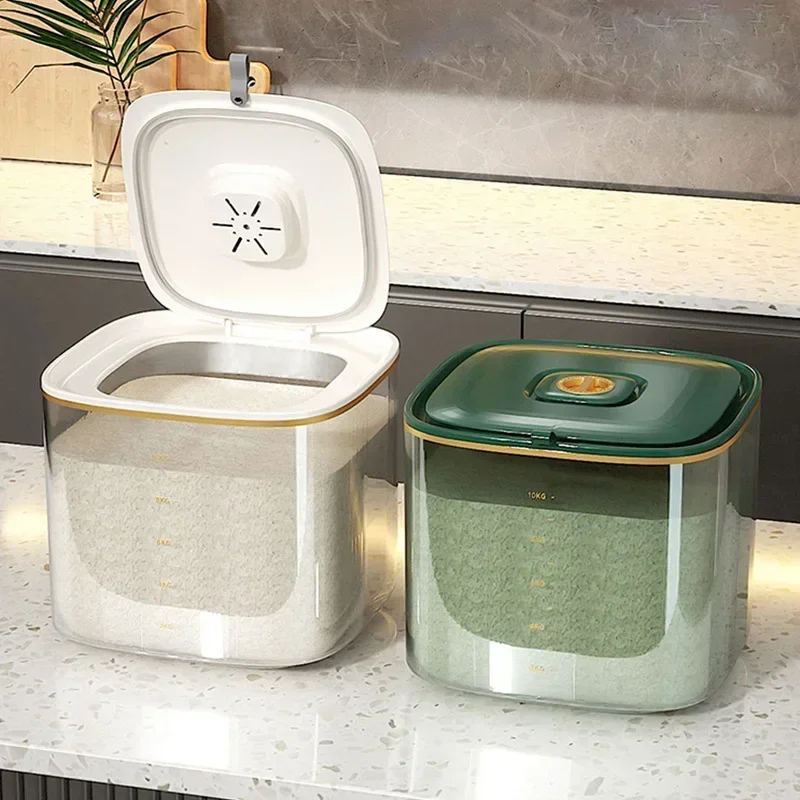 Cereal Storage Bin Dispenser Reusable Airtight Cereal Dispenser Hand-washing Container Measuring Cup Food-grade Grain Storage