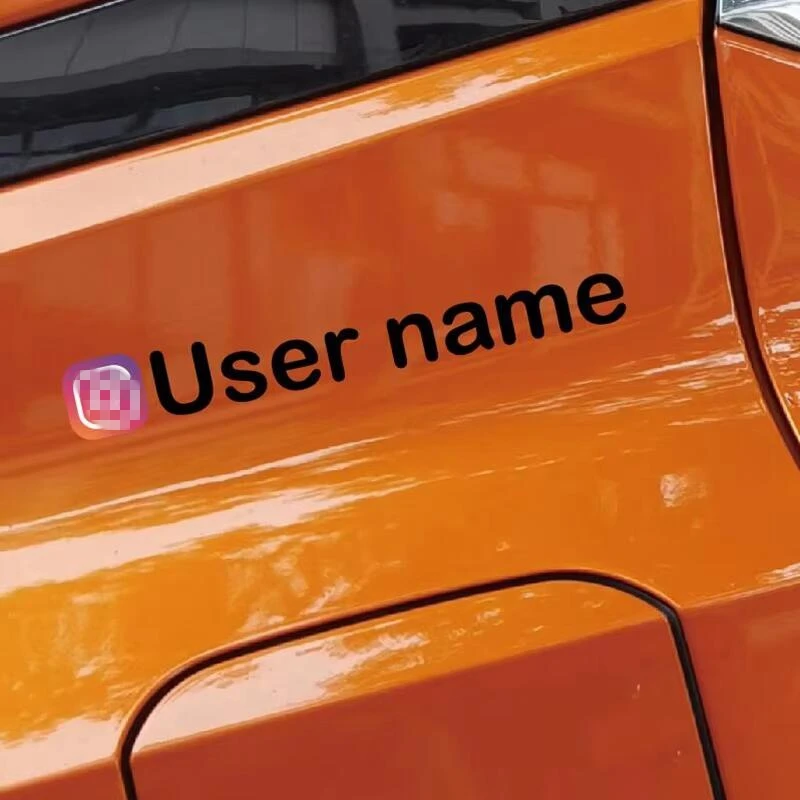 Car Reflective Stickers Car Door Stickers Car Sticker Film Car Sticker Car Stickers Car Body Stickers Car Key Sticker Personalized Custom Text For Instagram Username Waterproof Car and Motorcycle Stickers Decals