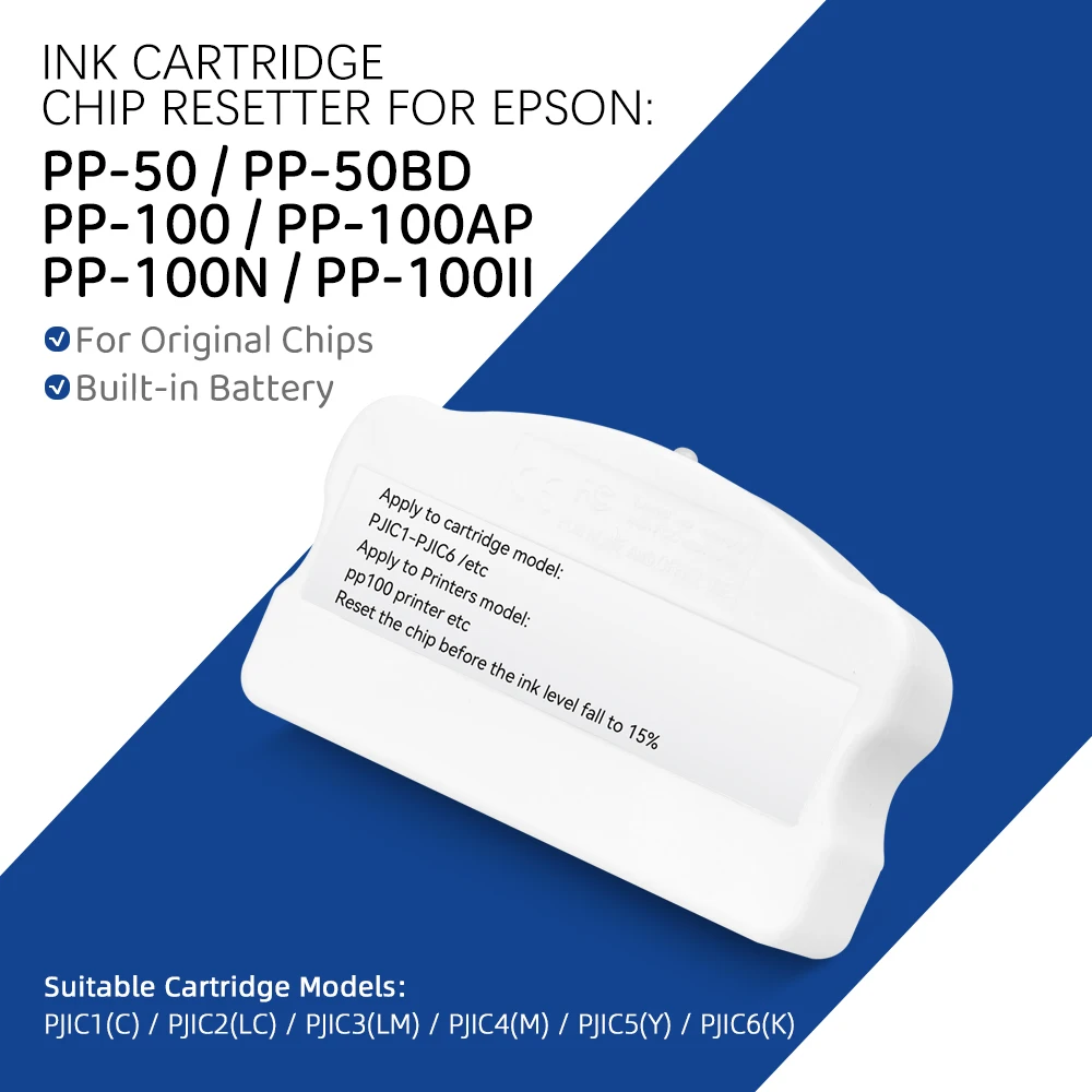 

PJIC1 PJIC2 PJIC3 PJIC4 PJIC5 PJIC6 PP100 Ink Cartridge Chip Resetter For Epson PP-50 PP-50BD PP-100 PP-100N PP-100AP PP-100II