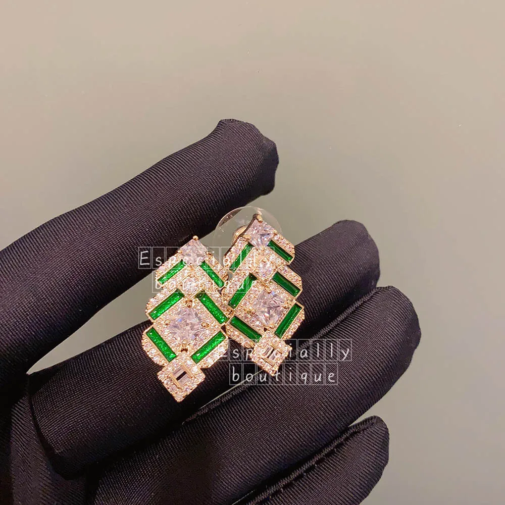 

Fashion enamel painting ethnic vintage geometry stud earrings bride wedding vintage advanced jewelry