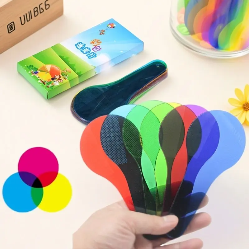 Montessori Translucent Color Sheets Kids Sensory Toys Early Learning Color Mixing & Recognition Puzzle Preschool STEM Aids