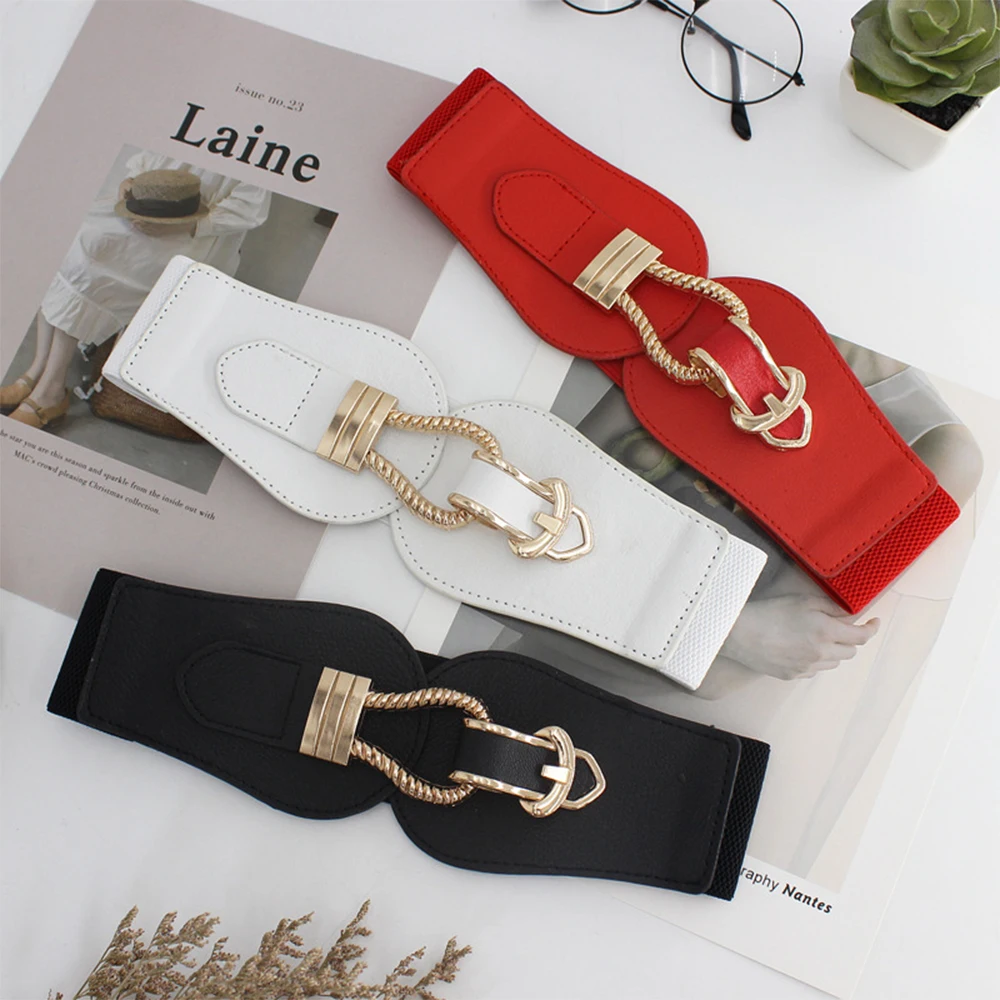 

Simple And Luxurious Vintage Elastic Elastic Waist Seal In Autumn And Winter Wide Designer Belt For Women High Quality SCB0247