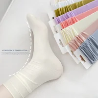 5-40Pairs Stacked Socks Women Spring and Summer Thin Solid Colour Jk Ice Silk Socks Ice Ice Socks Women Dopamine Mid-calf Socks 2