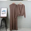 2024 New Fashionable Knitted Sweater Dress Set For Women Autumn Winter Stylish Sleeveless Long Sweater Dress Tops Two-piece Se 3