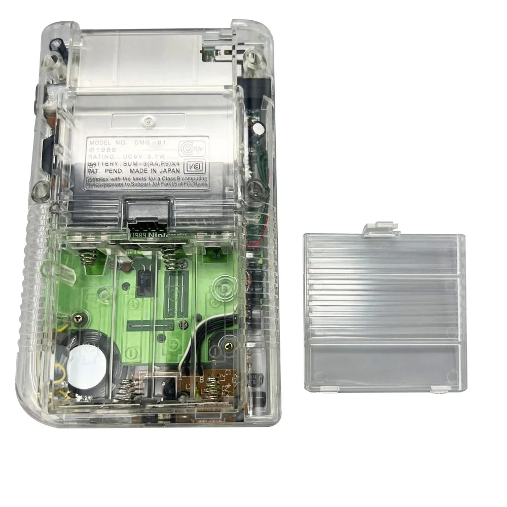 GameBoy GB DMG 용 매직 컬러 하우징 쉘 쉘 설치 액세서리 및 스티커가있는 유리 렌즈가없는 고품질 케이스