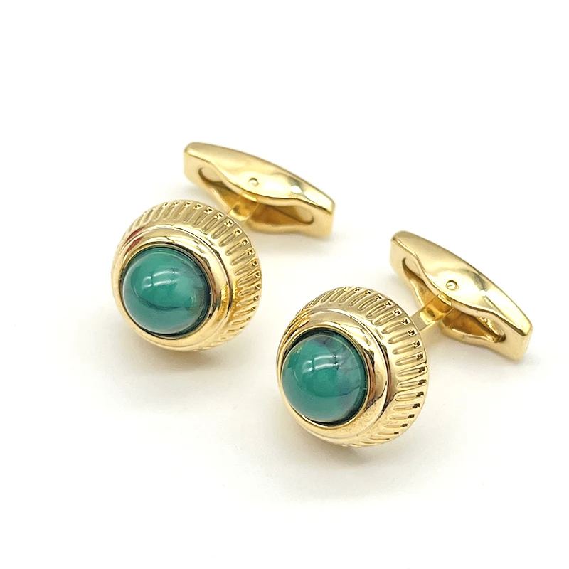 

LAN CA Luxury Cufflink For Men Green Stone