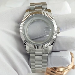 Premium Stainless Steel Watch Case with Sapphire Crystal Glass - 40mm for 40mm (Silvery)