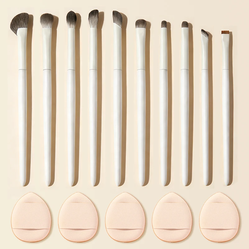 Set Augen-Make-up-Pinsel, Make-up-Schwamm, professioneller weicher Konturpinsel, Lidschattenpinsel, Eyelinerpinsel, Klingenpinsel für detaillierte Augenpartie, Beauty-Kosmetik-Werkzeug_voghion.com