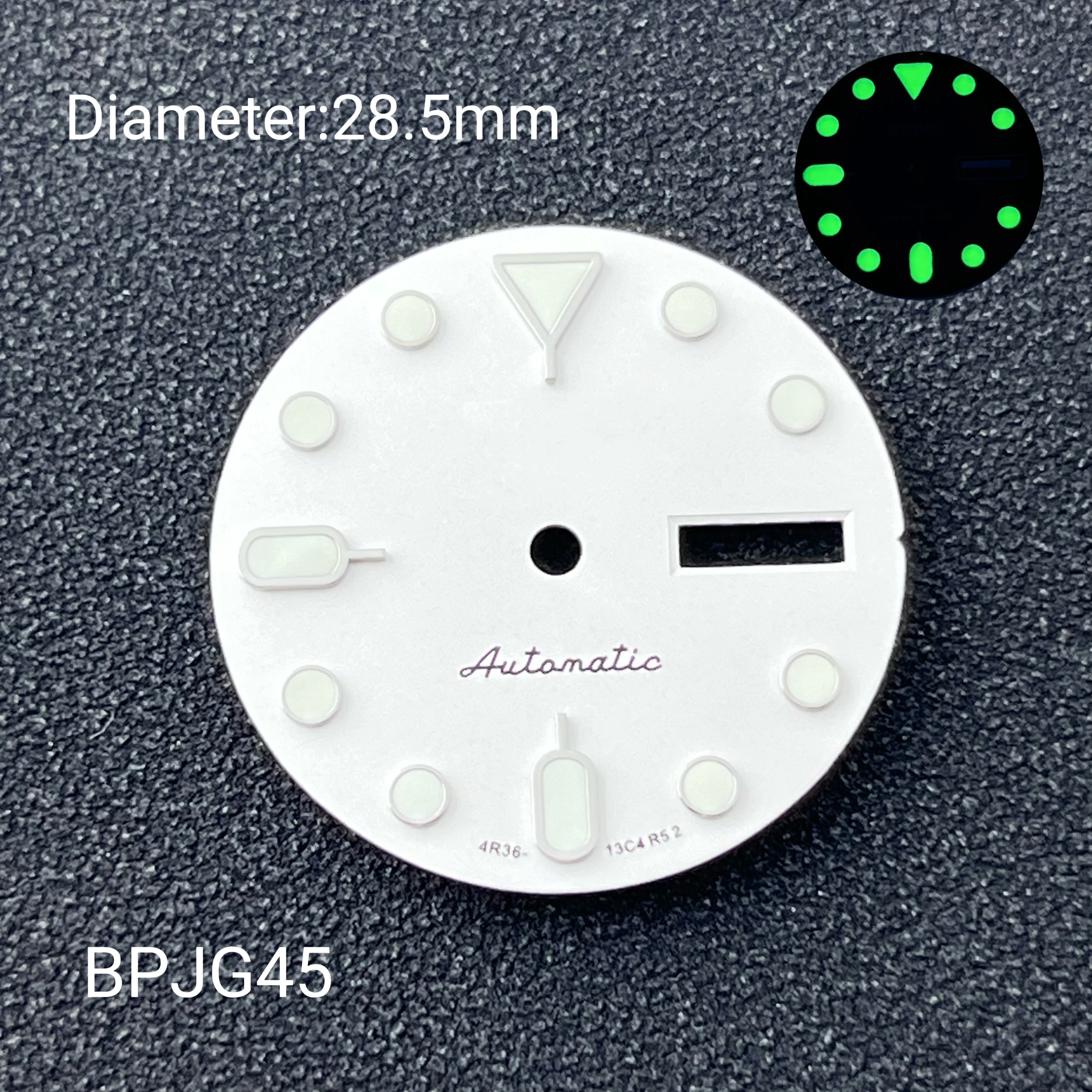 

28,5 мм круглый дизайн ногтей Солнце день-Дата Календарь подходит для японского движения NH36 пользовательские часы аксессуары (BTG)