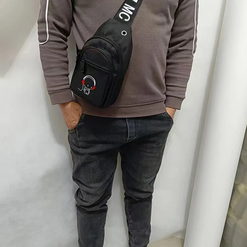 Men's backpack with double zippers, shoulder strap, letter pattern, suitable for business travel and photography. - 6
