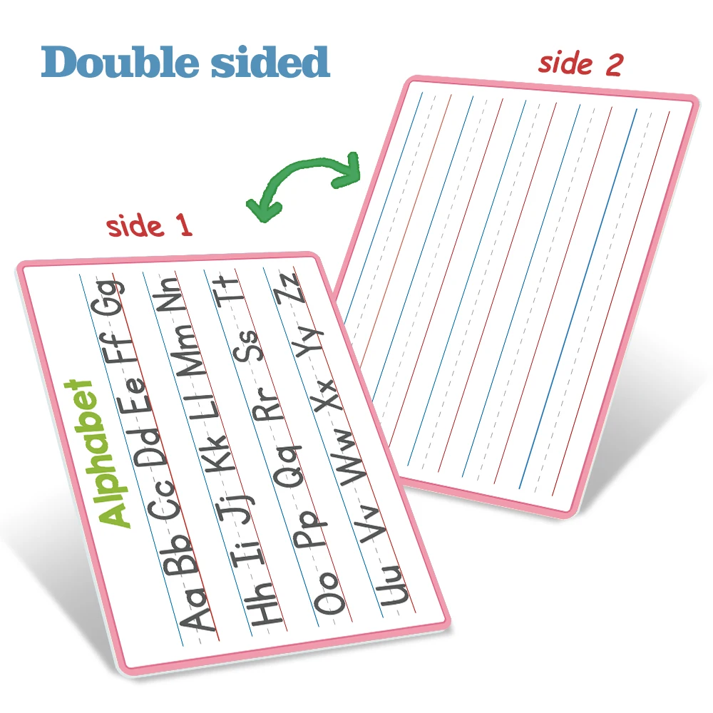 4PCS Children Number & Alphabet Dry Erase Board handwriting board Double Sided Durable Portable Whiteboards for school classroom 6