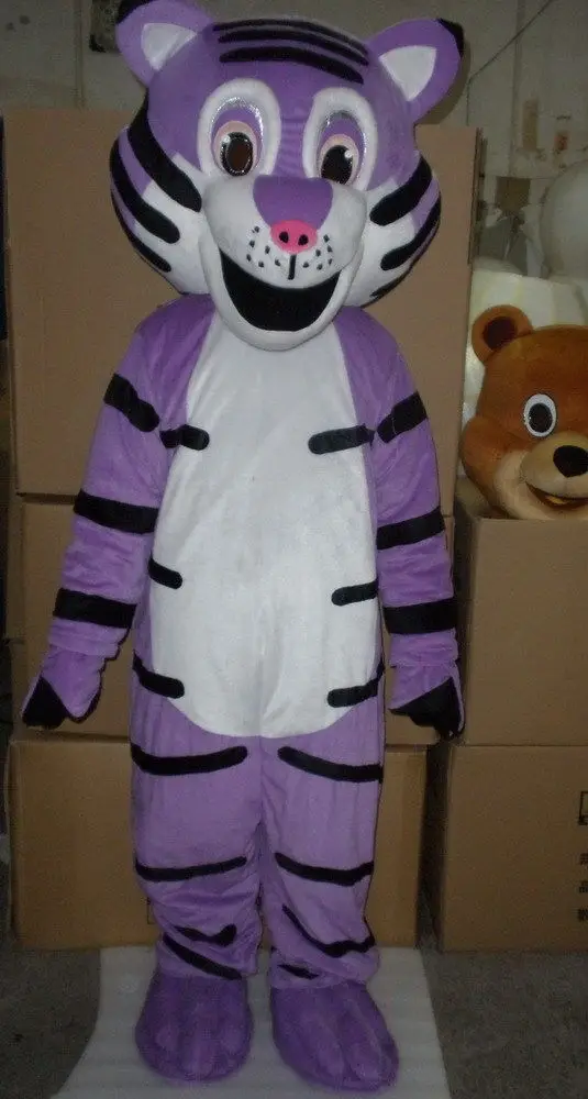 

New Adult Character Purple Tiger Mascot Costume Halloween Christmas Dress Full Body Props Outfit Mascot Costume