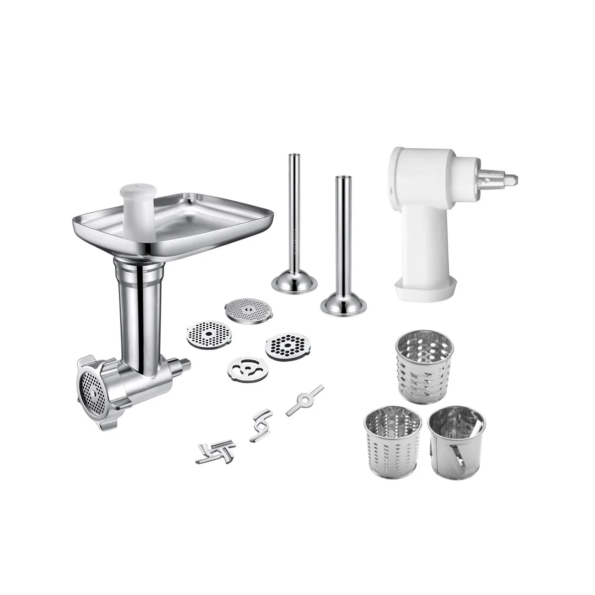 

Food Grinder Attachment Slicer and Shredder Meat Stuffer Kit for Stand Mixer Accessories