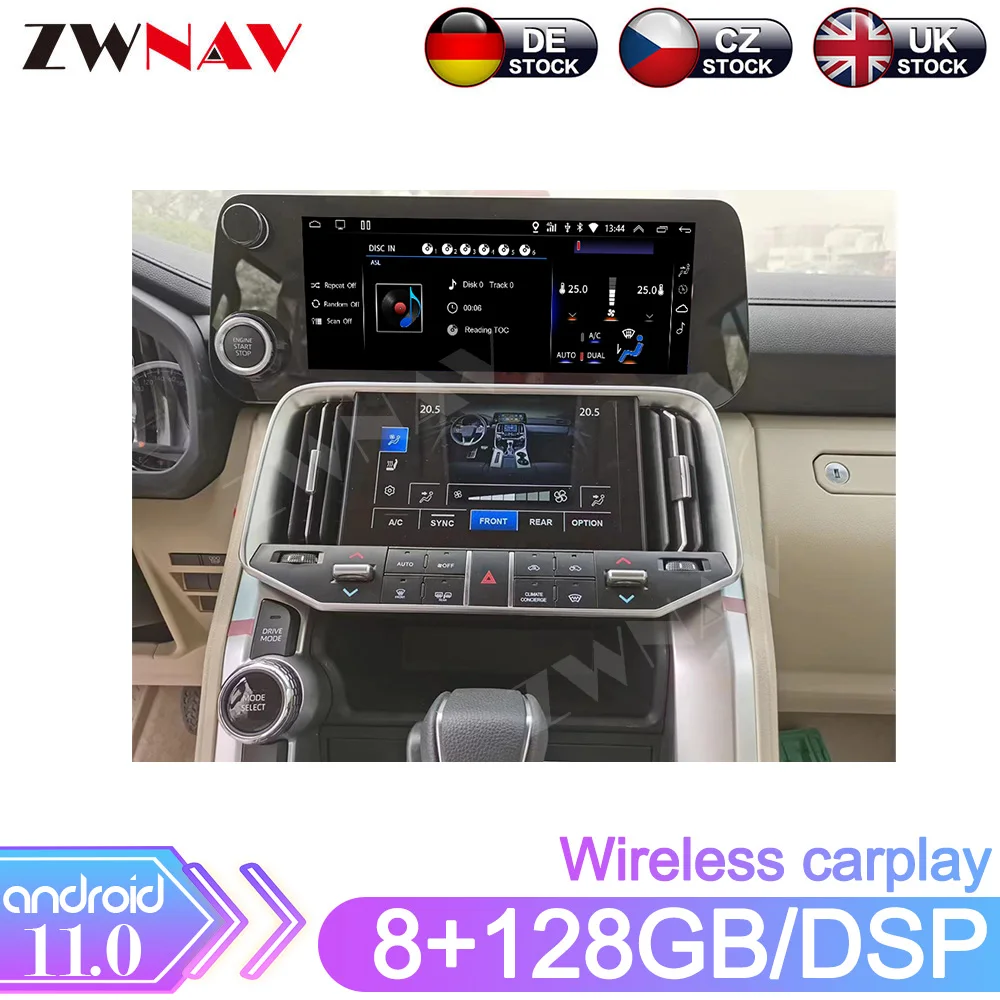 

8+128G Car Radio For ToyotaLand Cruiser LC300 LX600 2022 Carplay Video Multimedia Receivers Player Auto Navi Stereo HeadUnit DSP