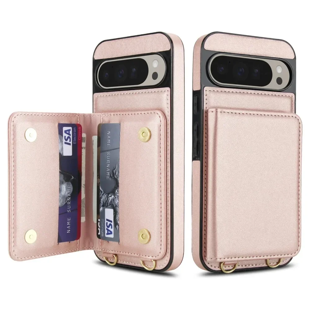 RFID Blocking Crossbody Wrist Strap Wallet Phone Case with Adjustable Lanyard