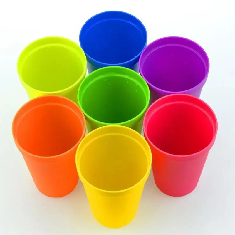 Cups Set 7pcs Rainbow Plastic Reusable Water Mug Picnic Travel Trendy Funny Portable Rainbow Suit Cup Party Kids Drink Cup