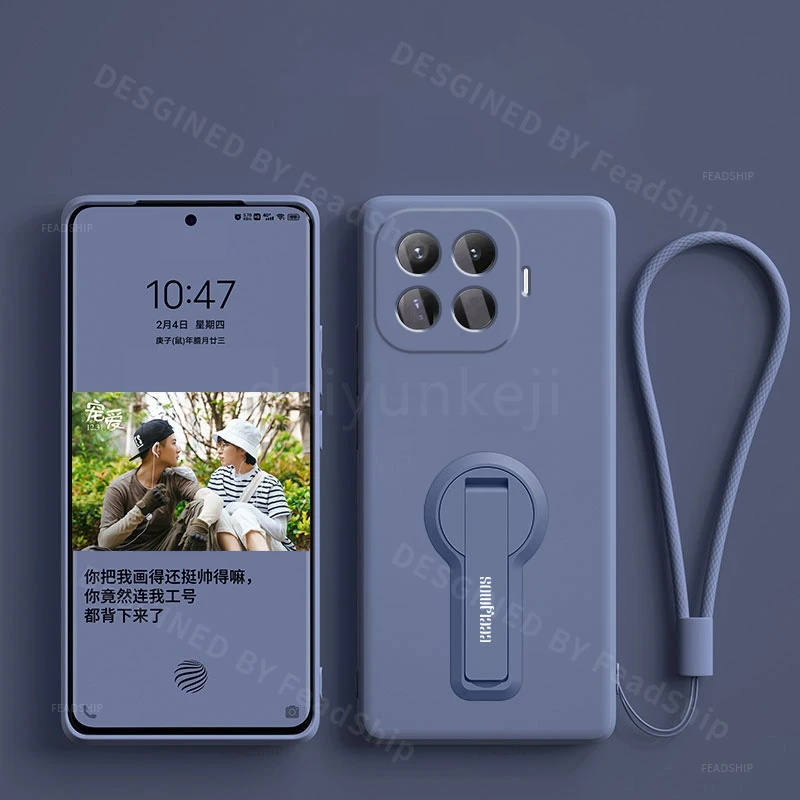Shockproof Silicone Phone Case with Holder and Screen Protector