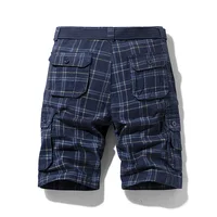 2022 Summer Men Cargo Shorts Mens Cotton Casual Breeches Stripe Quick Dry Multi Pocket Shorts Fashion Beach Pants Shorts Male 2