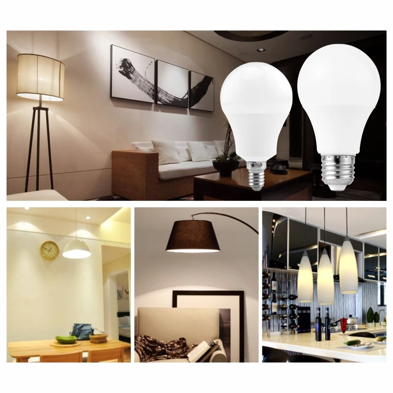 LED 전구 E27 E14 20W 18W 15W 12W 9W 6W 3W Lampada LED 조명, AC 220V 봄빌라 스포트라이트 조명, 차갑고 따뜻한 흰색 램프