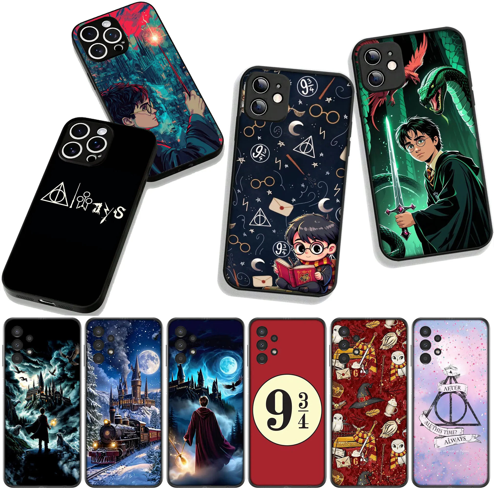 Artistic Owl Design Phone Case with Magic Wand Motif