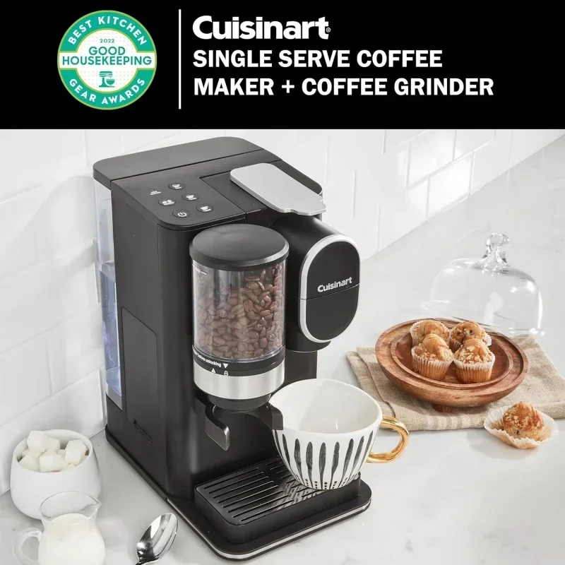 QWCuisinart Single Serve Coffee Maker   Coffee Grinder,48-Ounce Removable Reservoir,Black,DGB-2 3