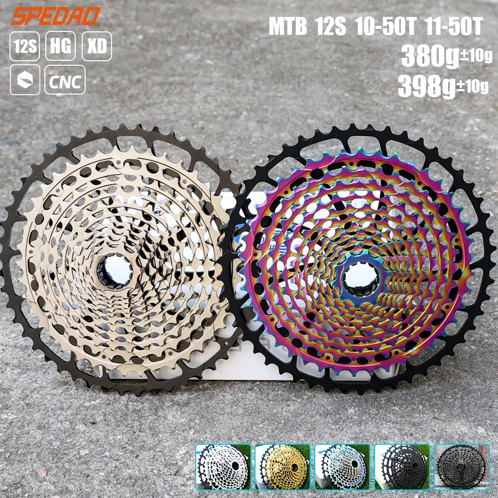 Cassette 12 Vitesses 10-50T Pour SRAM XD - Aluminium/acier, Couleur Or - SPEDAO, Neuve, Garantie 1 An