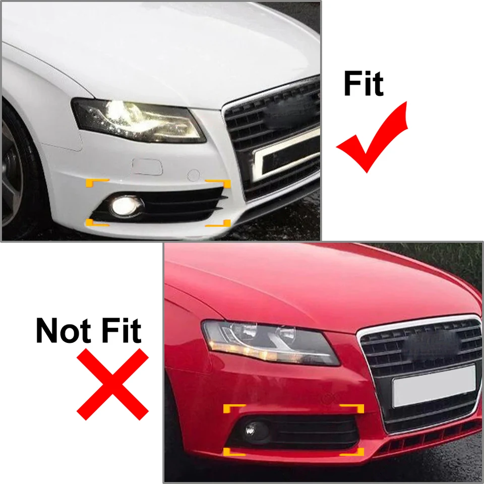 Griglie Paraurti Nebbia Per Audi A4 B8.5 S-line/S4 2013-2015 - In ABS Nero E Cromo, Stile Sportivo