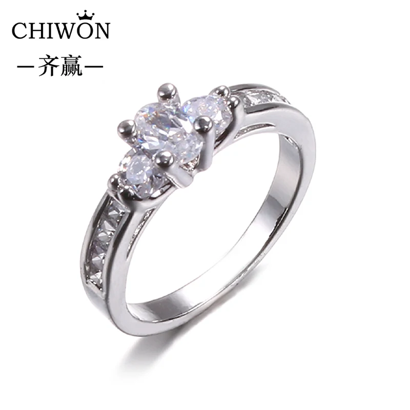

New Fashion Design With Big Clear Cubic Zirconia Egg Shaped Engagement Ring