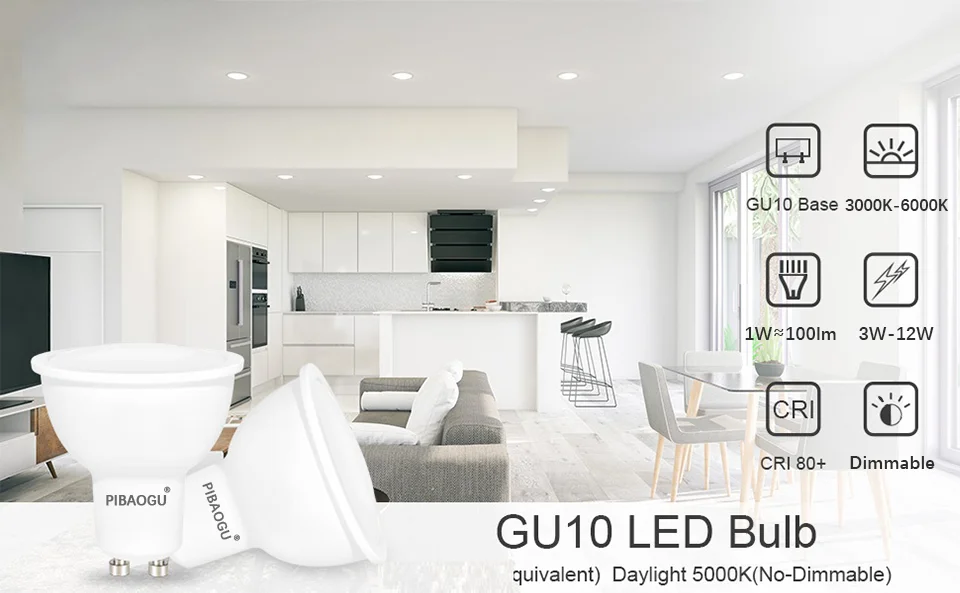 8PCS GU10 AC220V LED Spot Glühbirnen Weiß Warm Neutral 3W 6W 9W 12W energiesparend Dimmbar Kein Flimmern für Zuhause Wohnzimmer Bett – Detail 1