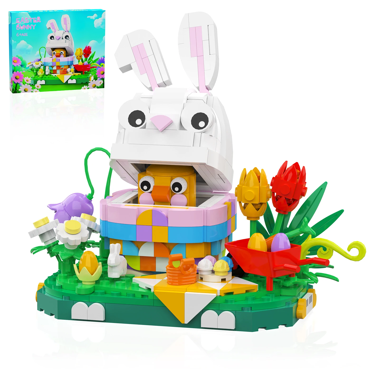 400Pcs-Easter-Bunny-Bricks-Rabbits-Easter-Colored-Eggs-Basket-Animals ...