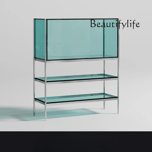 

Acrylic Storage Net Red Sofa Side Cabinet Metal Floor Showing Stand Living Room Transparent Storage Rack