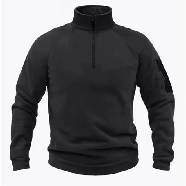 Mock Neck Military Sweatshirt Fleece Jackets Men's Cargo Tactical Pullover Hiking Camping Climbing Trekking Windproof Jackets 2