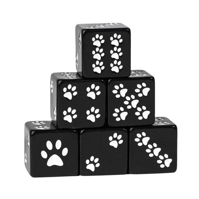 6x Resin Dices Set Portable Cute Pattern Dice Game Set for Entertainment Family Gathering Wedding Party Supplies Table Board