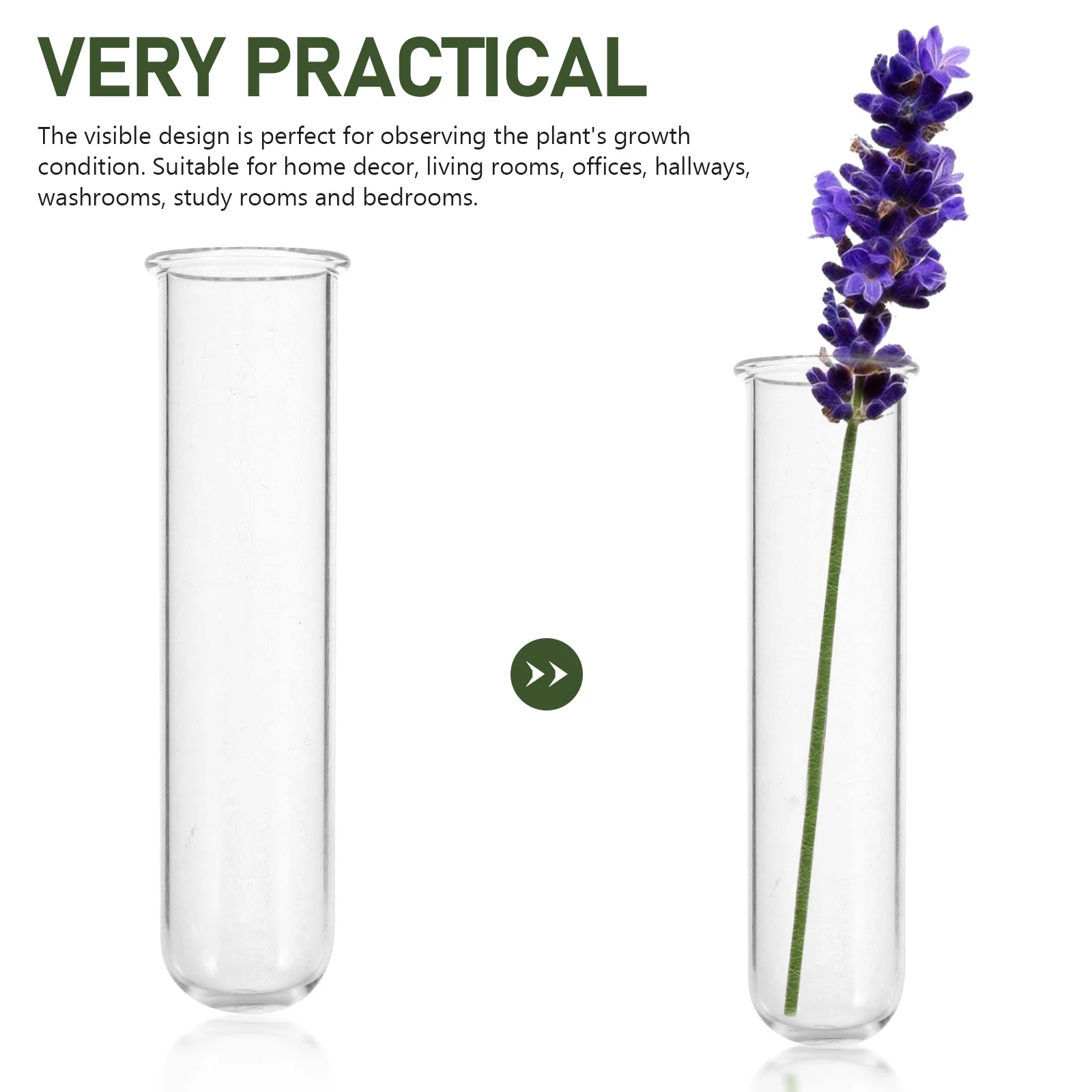 5 Pcs Glass Tubes Test Tube Vase Plant Propagation Tubes Hydroponic Vases Desktop Flower Containers Home Decor Vases 3