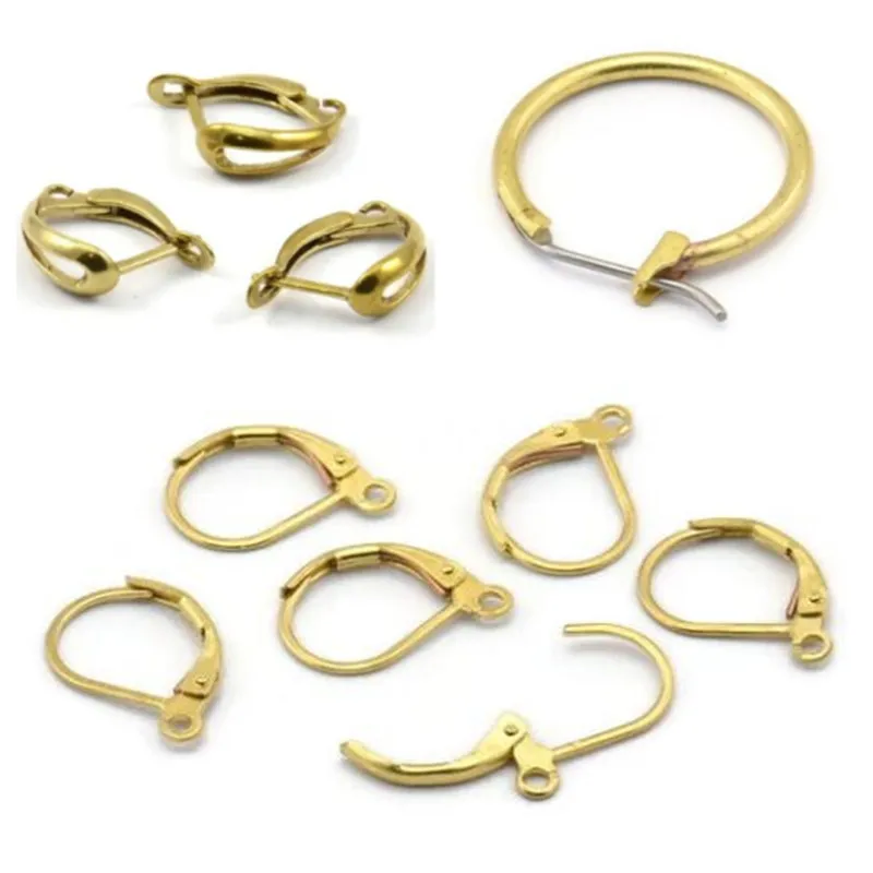 

4pc -50pc raw brass Earring Clasps (Nickel Free and Lead Free).