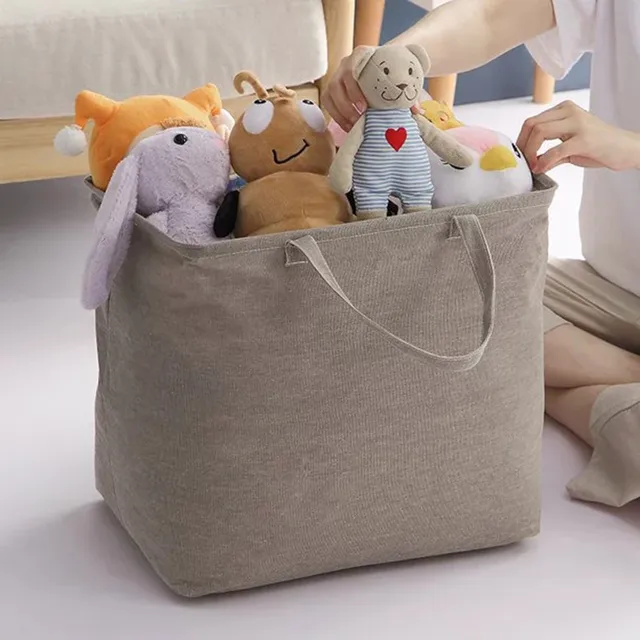 50L Dirty Losundry Hamper A Szabadon Álló Ruhák Akadályozható Mosodai Kosár Kibővített Fogantyúkkal Ruházati Játékokhoz - Image 3