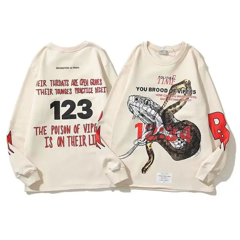 

New Alchemy Pattern Printed RRR123 Round Neck Sweater for Men and Women High Quality Street Fashion Fashion Brand Clothing