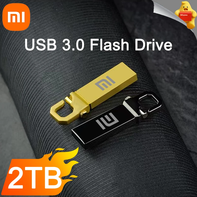 thumbnail image 1 of Unidad flash USB 3.0 Xiaomi de 1 TB y 2 TB, memoria de almacenamiento de transferencia de alta velocidad, disco U de metal resistente al agua, disco flash de gran capacidad de 2 TB, 1 of 4