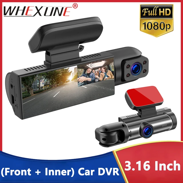 1080P Dual Camera,Dash Cam For Cars,Front And Inside,car Camera With IR  Night Vision,Loop Recording,wide Angle Car DVR Camera With 3.16 Inch IPS  Scree