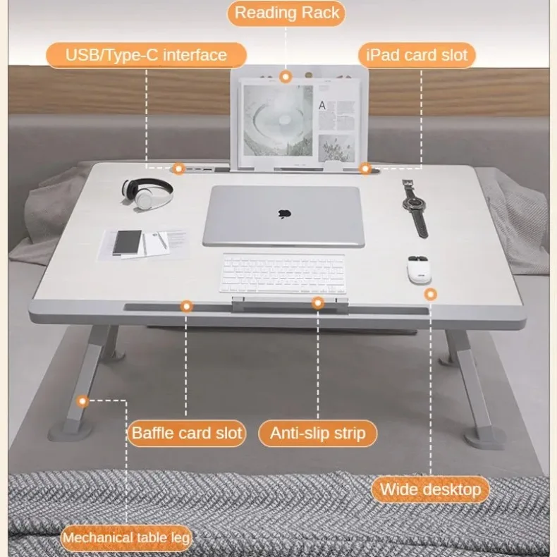 Description Picture 5 of itemFolding Bed Desk for Laptop, 3-gear Adjustable Laptop Desk Bed Table, Gaming Desk for Bed, Breakfast Tray Desk, Home Workstation