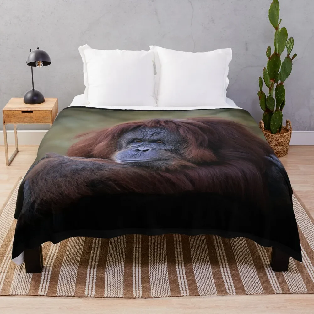 

Orangutan Throw Blanket Warm Blanket Loose Blanket Picnic