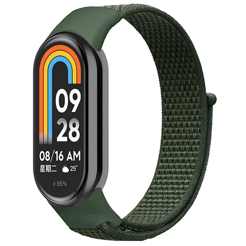 Nylon Loop Watch Band Nylon Loop Strap For xiaomi Mi Band 8 7 6 5 4 3 Bracelet SmartWatch Wristband Replacement sport pulsera Miband 8 NFC