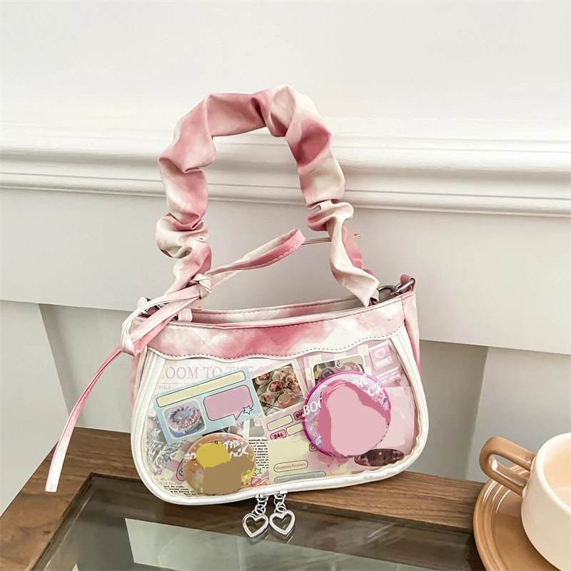 Student Shoulder Bag Transparent Yabi  Stylish and Versatile Shoulder Bag Pain Bag Display Case Badge Storage Pouch