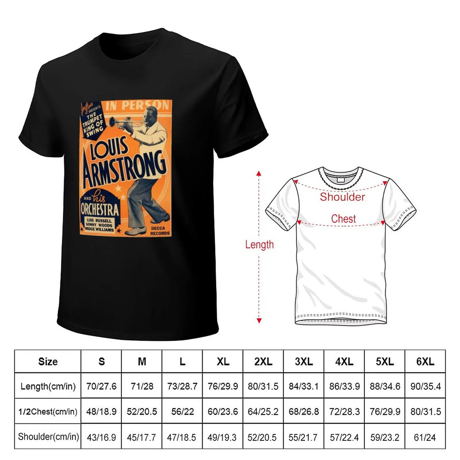 Louis Armstrong Vintage T-Shirt Anime t-shirt summer clothes fruit of the  loom mens t shirts