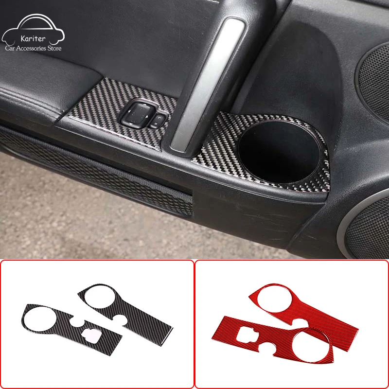 

For Mazda MX-5 2009-2014 car styling soft carbon fiber door cup holder panel sticker car interior modification accessories