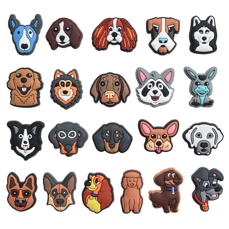 2 stücke PVC schuh Charms Garten Schuh Dekoration Dalmatiner hund Dobermann sprin Schnalle für tasse verstopfen Zubehör Armband Frauen geschenke – Detail 1