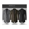 BROWON Brand Trench Coat Men Autumn and Winter New Solid Color Long Woolen Coat for Men Business Casual Windbreaker Men Clothing 4